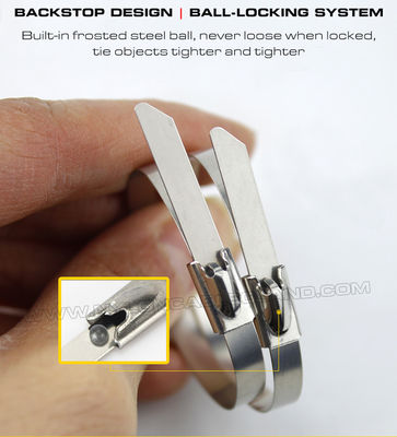 SS316L, SS316, SS304 Uncoated Stainless Steel Ball-locking Cable Ties Self-locking Metal Zip Ties 100-1000mm for Harsh Environment