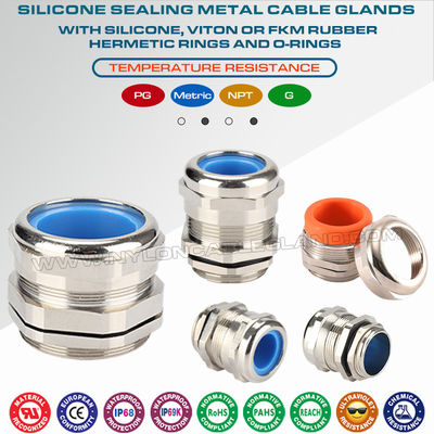 Ozone & Temperature Resistant 304, 316, 316L Stainless Steel M20 Cable Gland IP68 with Silicone Seals