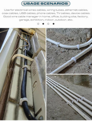 Ø2.5mm~25mm Cable Clips Plastic with Single Nail, Ø30mm~50mm Round Cable Clips with Double Nails for Cable Management