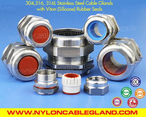 Ozone & Temperature Resistant 304, 316, 316L Stainless Steel M20 Cable Gland IP68 with Silicone Seals