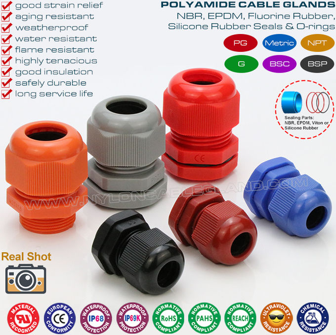 IP68 Version Watertight Non-Armoured Insulated Straight Electrical Cable Glands with G Screw Thread