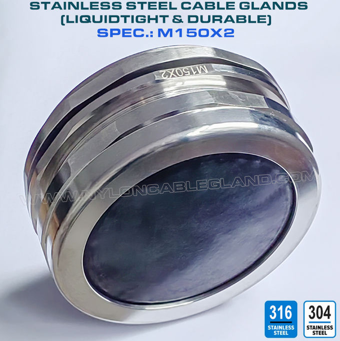 304/316ステンレス鋼製M150*2メートルケーブルグランド,110~125mmケーブル用防水ケーブルグランド,シーリンググランドコネクタ